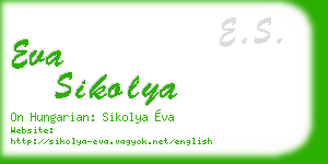 eva sikolya business card